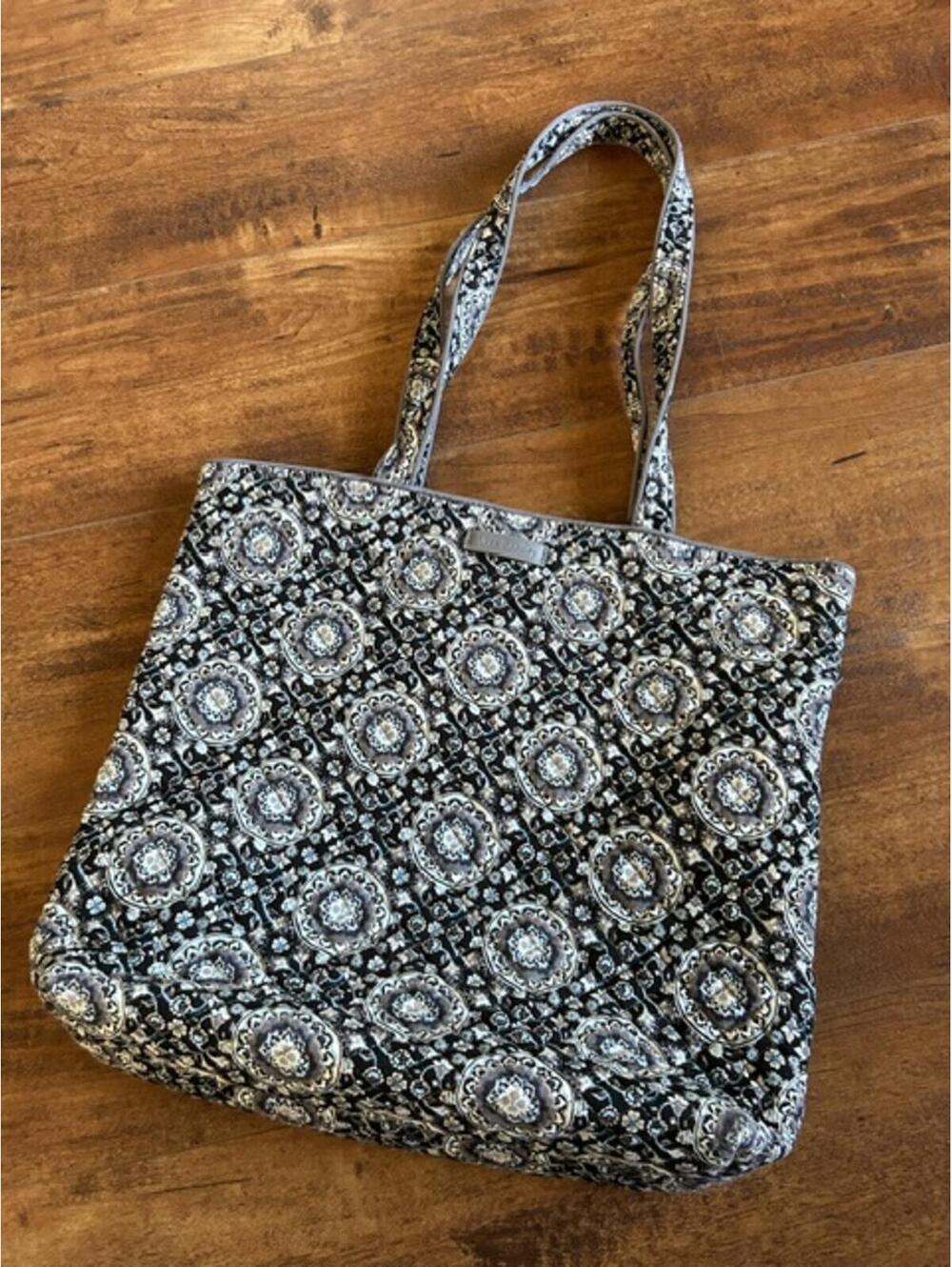 Vera Bradley Black and White Quilted Tote Bag